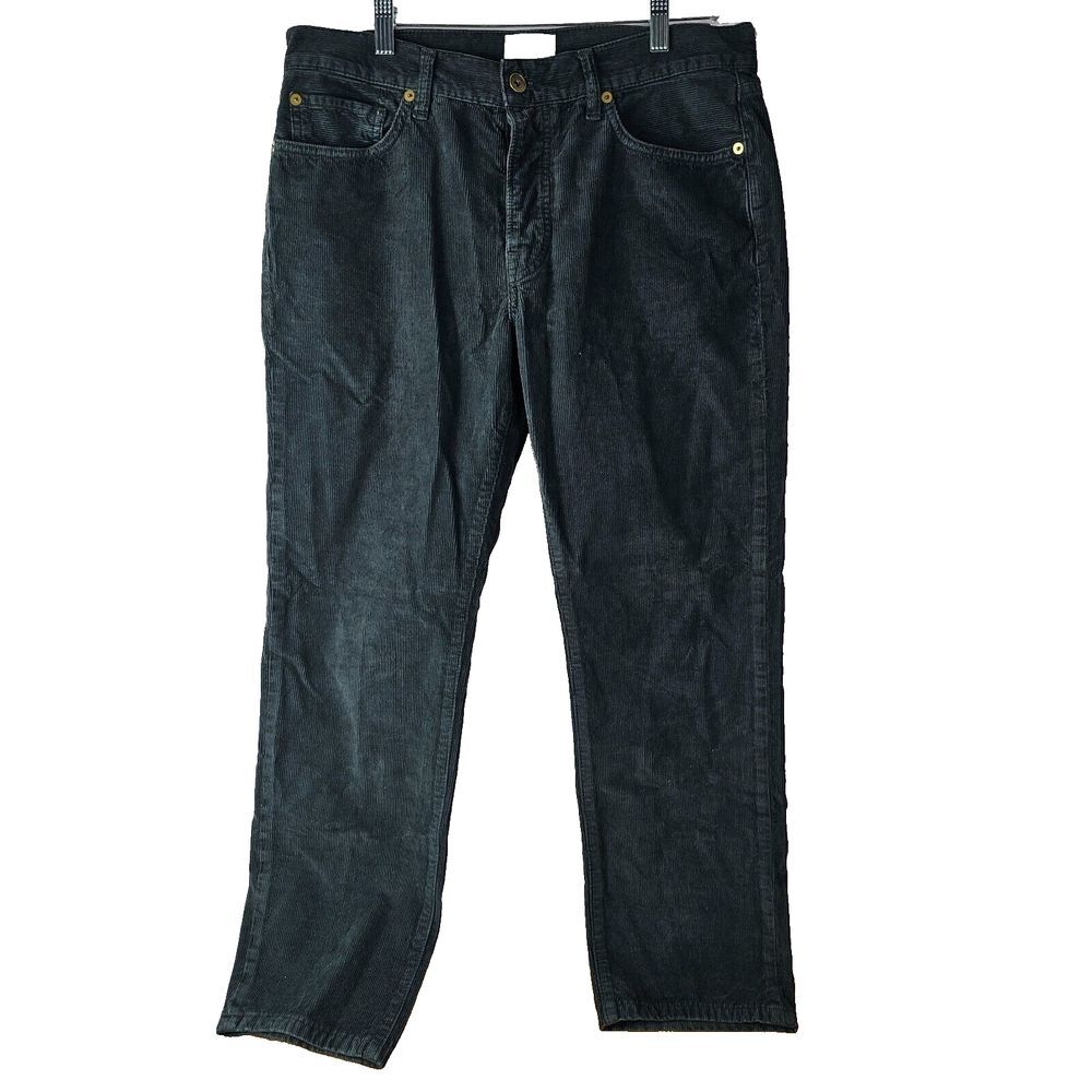 SID MASHBURN Mens W34 Gray Slim Fit Straight Leg 5 Pocket Cord Pants Button Fly